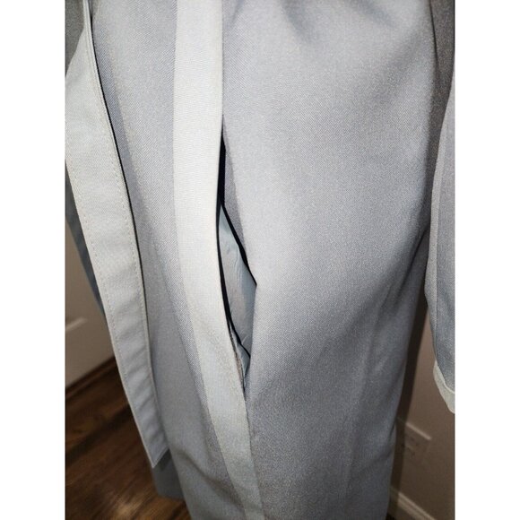 Vintage Bonders Women's Trench Long Coat Ice Blue Gray Size Large Pockets - Picture 9 of 14